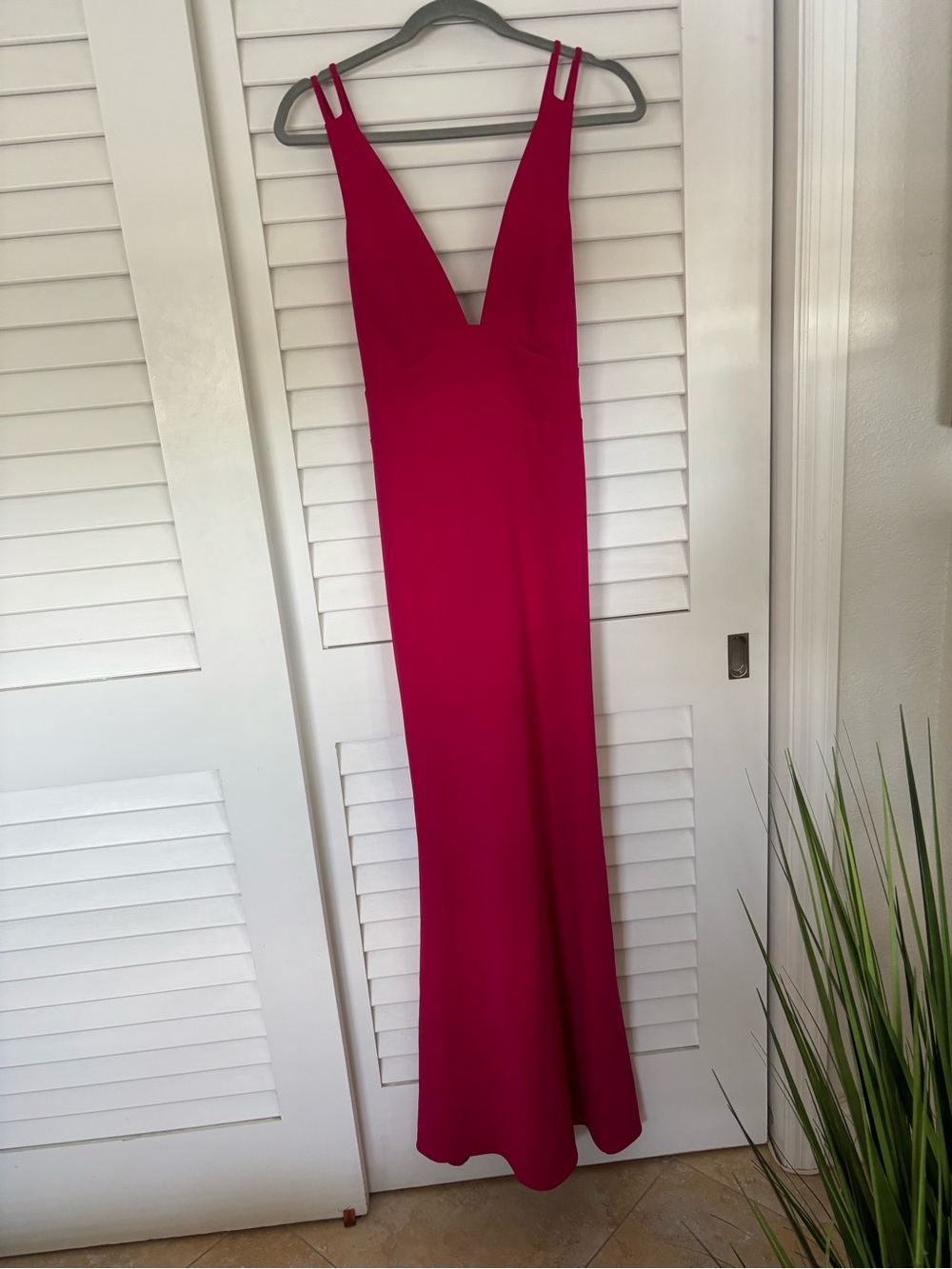 NWT Badgley Mischka Women’s Fuchsia Pink Sleeveless Lg Dress Sz 8 wedding guest
